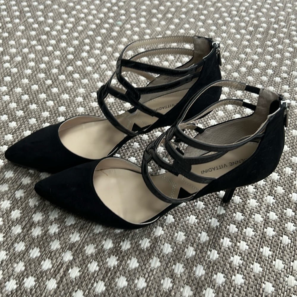 Adriene Vittadini microfiber fabric heels, size 10